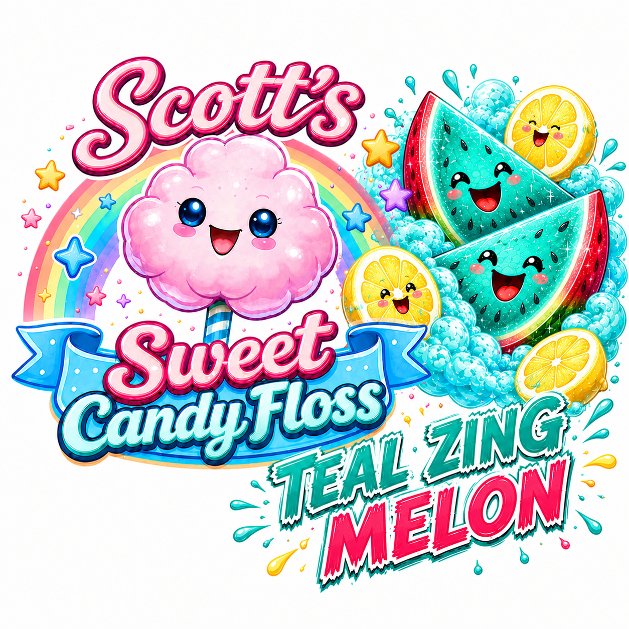 Teal Zing Melon Candy Floss